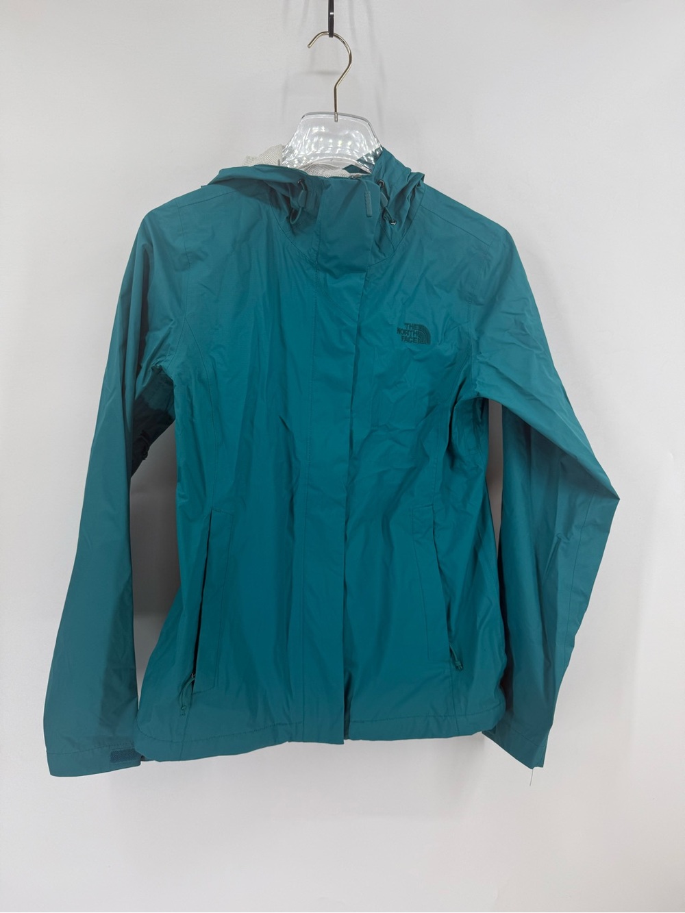 The north face dark teal rain jacket size xs